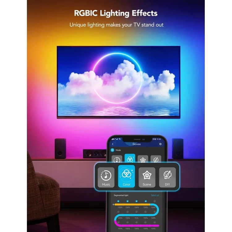 خرید لامپ هوشمند GoVee RGBIC Neon مخصوص تلویزیون