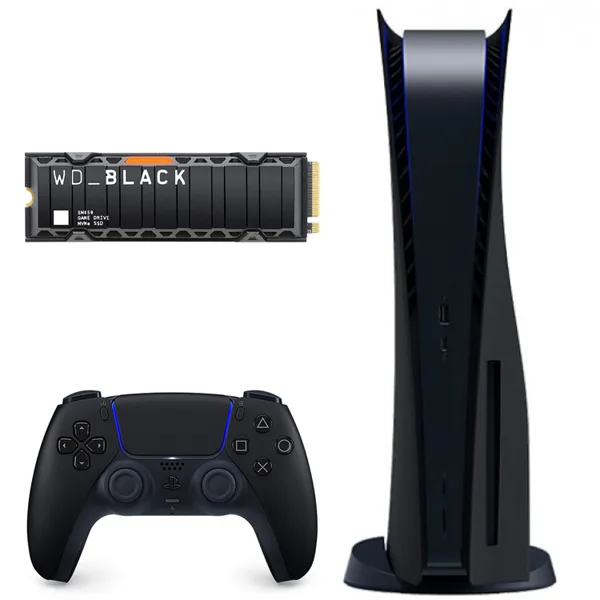 خرید پلی استیشن 5 دیسک خور + حافظه WD_BLACK SN850 دو ترابایت - سیاه