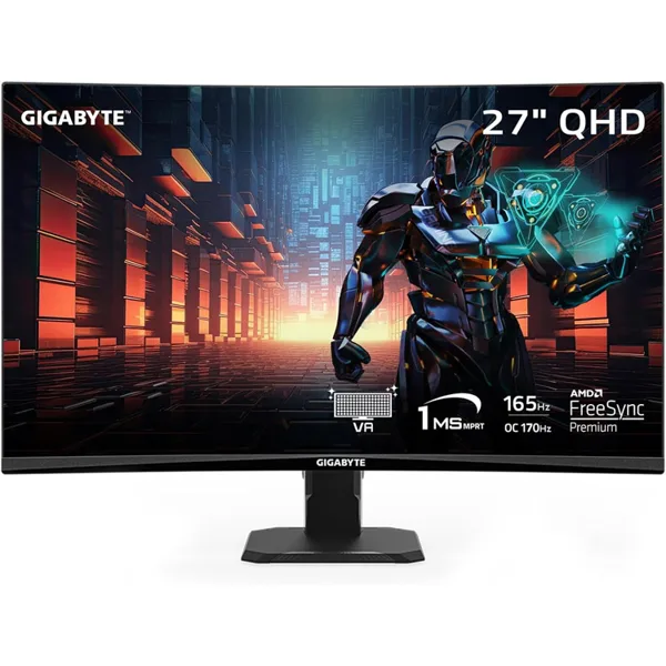 خرید مانیتور Gigabyte GS27QC - کیفیت 2K - خمیده - سایز ۲۷ اینچ