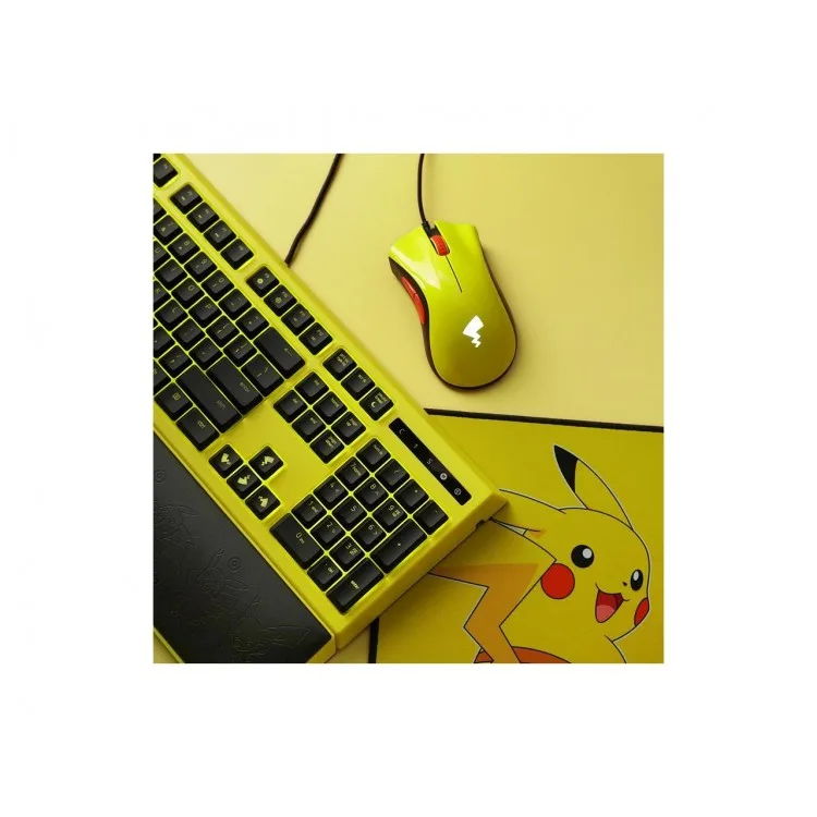 خرید موس گیمینگ Razer Deathadder به همراه موس پد - طرح محدود پیکاچو