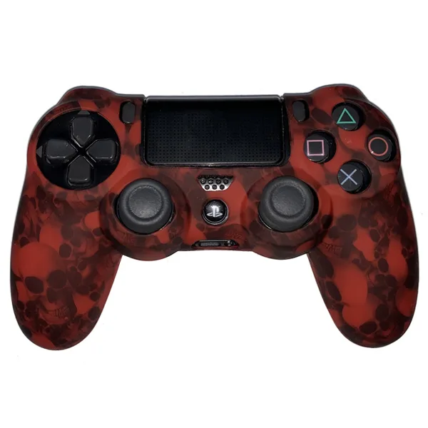 روکش کنترلر Dualshock 4 طرح جمجمه - قرمز