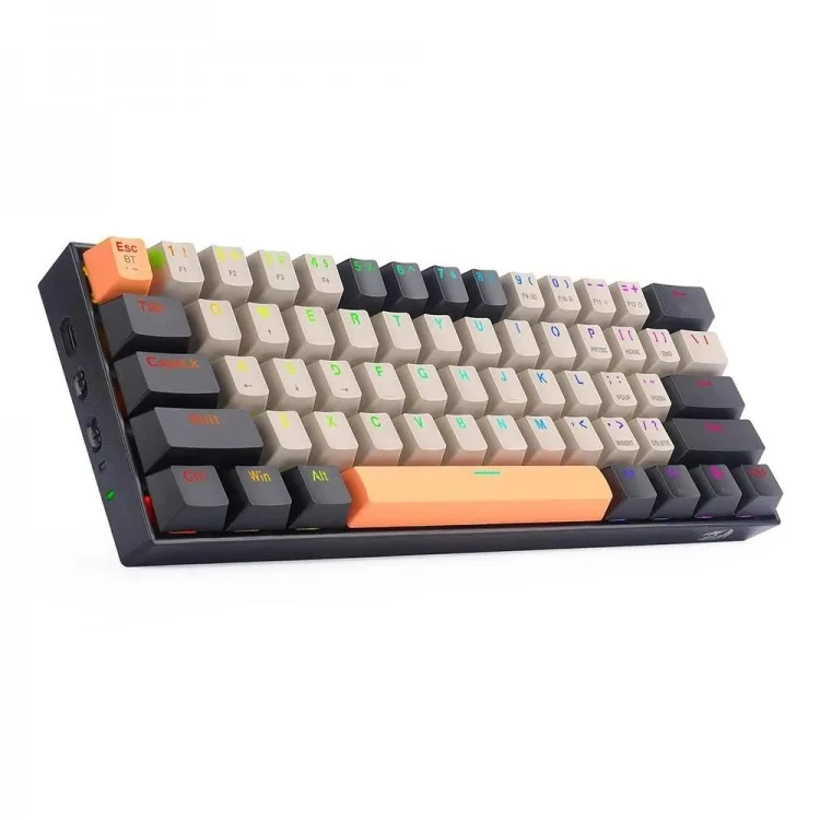 خرید کیبورد Redragon Draconic K530 Pro - سوییچ مکانیکی آبی - بی سیم - سیاه/کرم/نارنجی