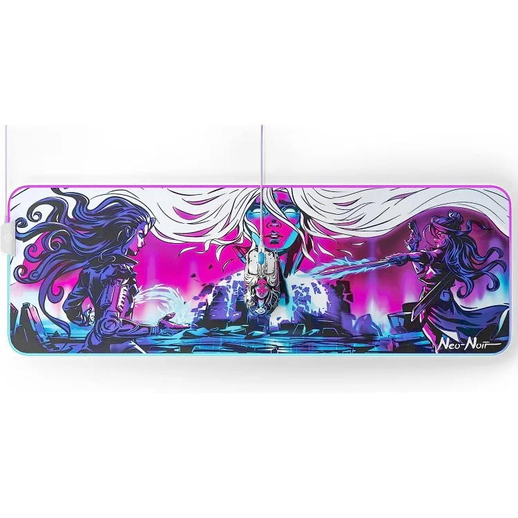خرید موس پد SteelSeries QcK Prism RGB - طرح Neo Noir - سایز XL