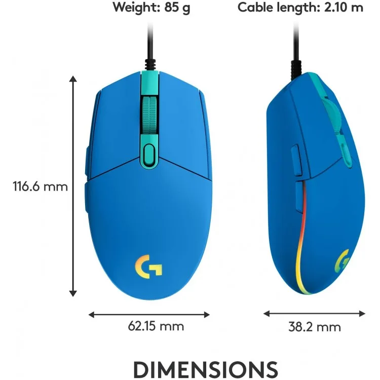 خرید موس گیمینگ Logitech G203 LIGHTSYNC - آبی