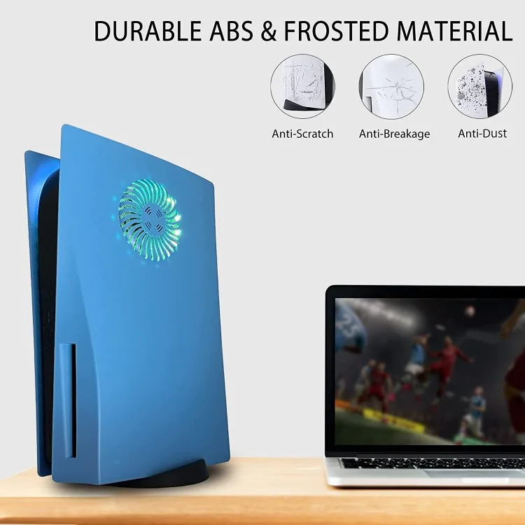 خرید فیس پلیت دارای منفذ مخصوص فن و LED - مخصوص PS5 دیسک خور - آبی