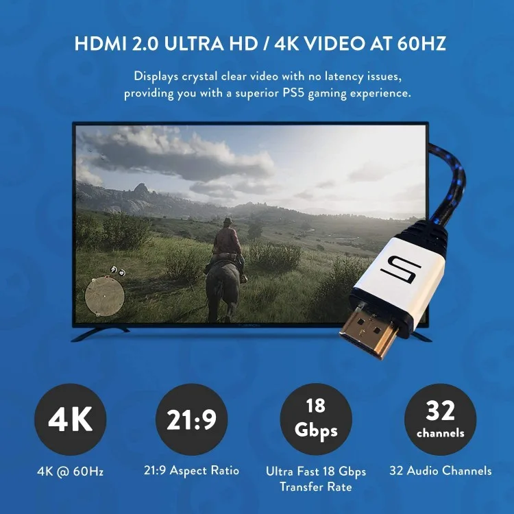 خرید کابل Numskull HDMI 2.0 برای PS5
