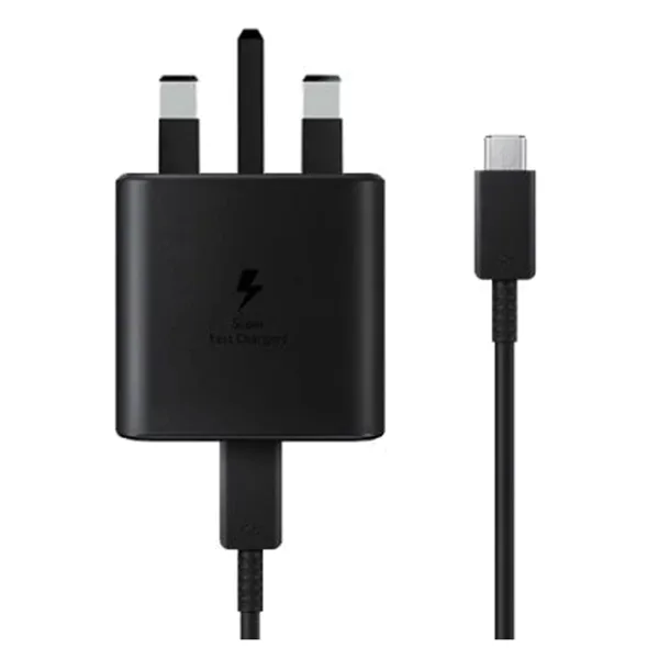 خرید آداپتور سه شاخه سامسونگ به همراه کابل USB-C - سیاه