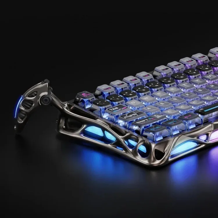 خرید کیبورد GravaStar Mercury K1 Pro - بی سیم - سوییچ مکانیکی خطی با قابلیت تعویض سریع - نسخه ویژه Cyberpunk