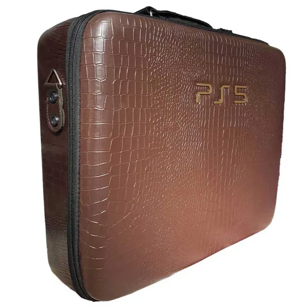 خرید کیف PlayStation 5 - طرح چرم قهوه ای