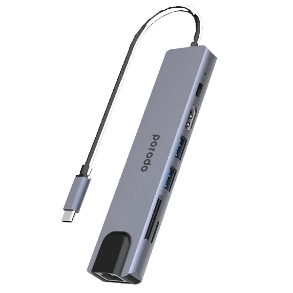 خرید هاب هفت کاره Porodo Aluminum - پورت USB-C