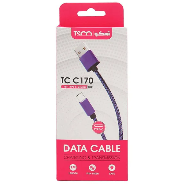 خرید کابل USB تایپ C تسکو TC-C170 - یک متر - بنفش