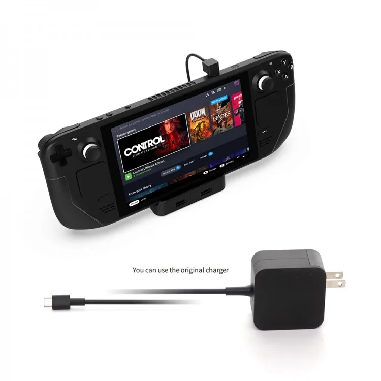خرید پایه شارژر و هاب USB برای استیم دک