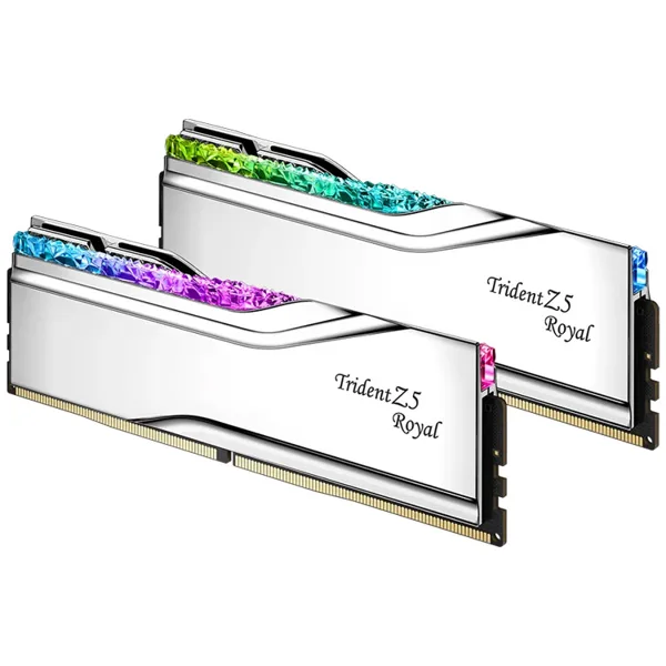 خرید رم G.Skill Trident Z5 Royal - ظرفیت 32 گیگابایت - DDR5 - دو کاناله - 6400 مگاهرتز - CL32 - نقره ای