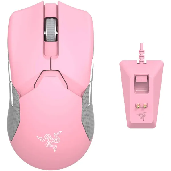 خرید موس Razer Viper Ultimate به همراه پایه شارژ - بی سیم - رنگ Quartz Pink