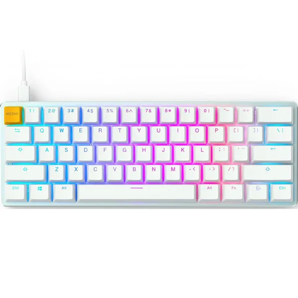 خرید کیبورد Glorious GMMK Compact - سوییچ مکانیکی قهوه ای - نسخه White Ice