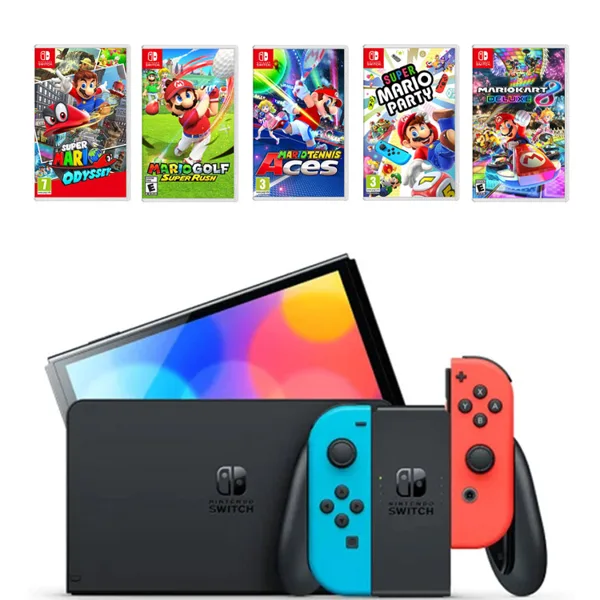 خرید نینتندو سوییچ اولد - جوی کان قرمز/آبی + باندل بازی های حرکتی Super Mario