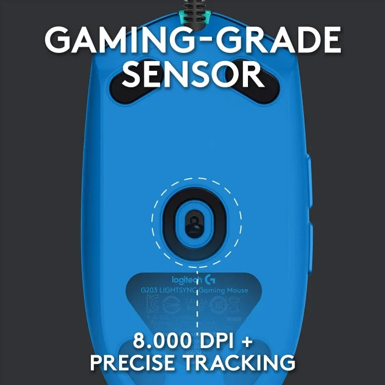 خرید موس گیمینگ Logitech G203 LIGHTSYNC - آبی