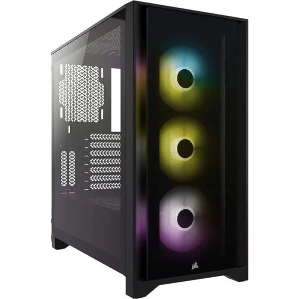 خرید کیس کامپیوتر Corsair iCue 4000X RGB - شاسی مید تاور - سیاه