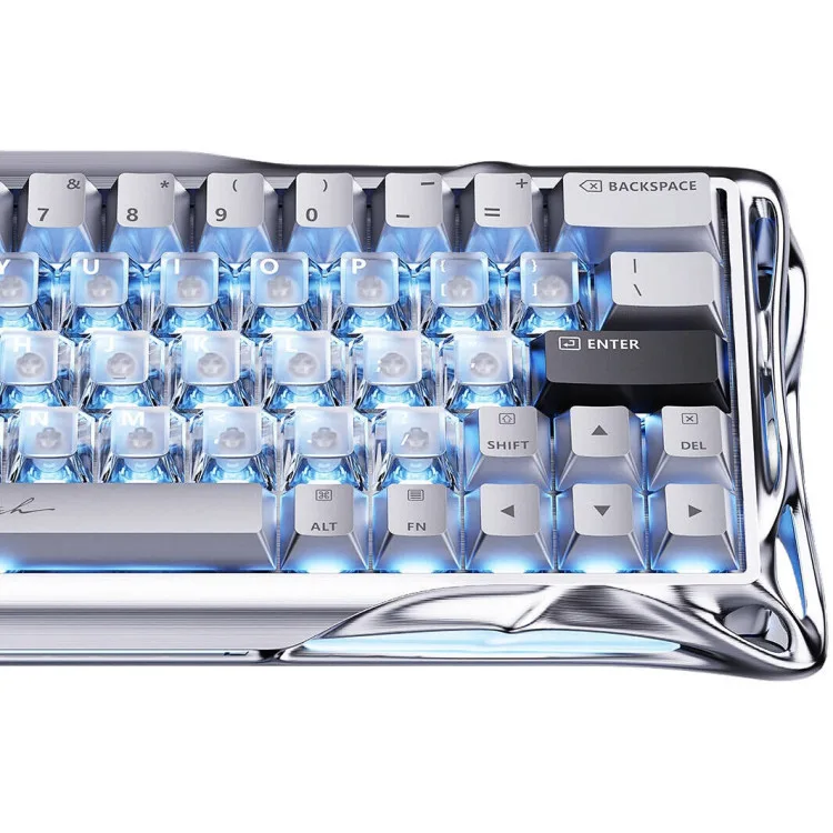 خرید کیبورد GravaStar Mercury V60 Pro - سوییچ مغناطیسی - نسخه دلوکس طرح Chrome Silver