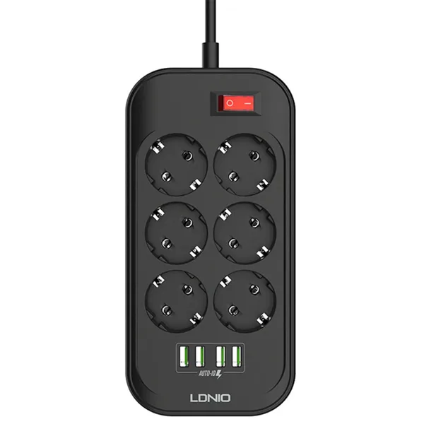 خرید چند راهی برق و شارژر LDNIO SE6403