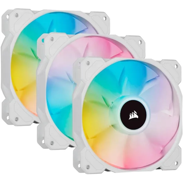 خرید فن کیس Corsair iCue SP120 RGB Elite - پک سه تایی - سفید