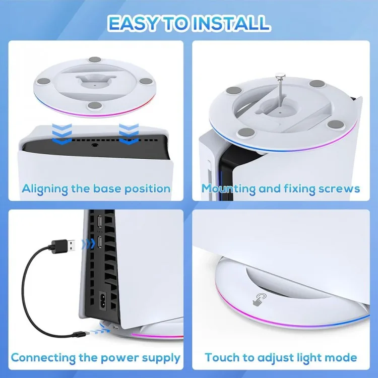 خرید پایه عمودی Blackfire دارای RGB برای PS5 اسلیم دیسک خور