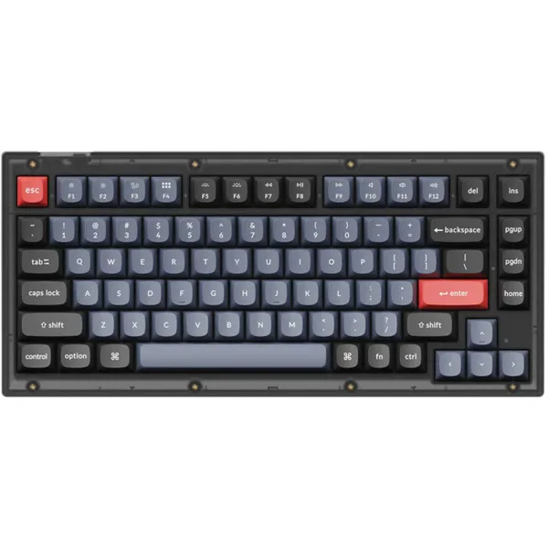 خرید کیبورد Keychron V1 - سوییچ قهوه ای - رنگ Frosted Black