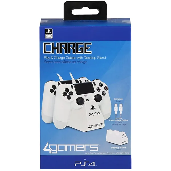 خرید استند و کابل شارژ دوال شاک 4 - مخصوص PS4 - سفید