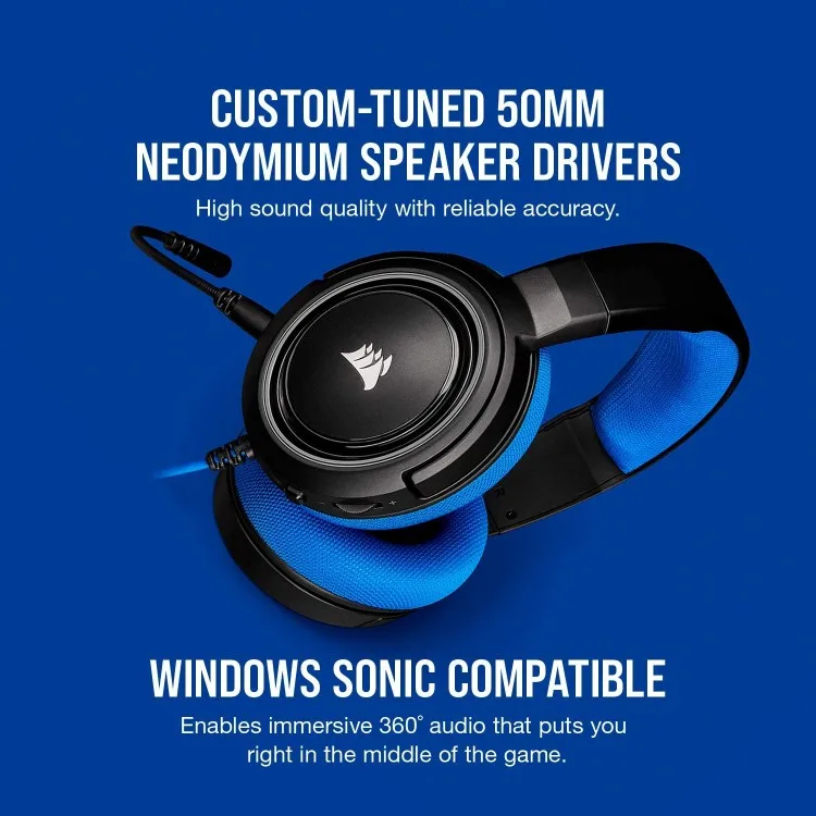خرید هدست گیمینگ Corsair HS35 - آبی