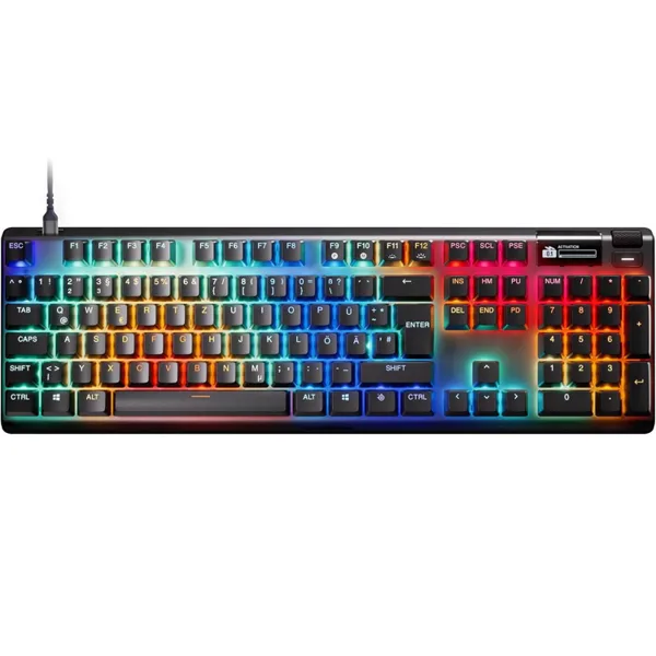 خرید کیبورد SteelSeries Apex Pro نسل سه - سوییچ HyperMagnetic OmniPoint 3.0 - سیاه - چینش حروف آلمانی