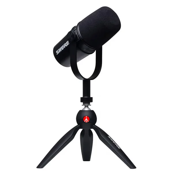 خرید میکروفون Shure MV7 با سه پایه رومیزی