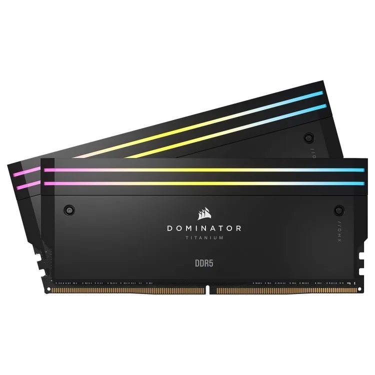 خرید رم Corsair Dominator Titanium RGB - ظرفیت 32 گیگابایت - DDR5 - پک دوتایی - مدل Intel XMP - فرکانس 6000 مگاهرتز - CL30 - سیاه