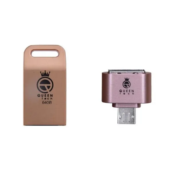 خرید فلش مموری Queen Tech Unique با OTG - ظرفیت 64 گیگابایت