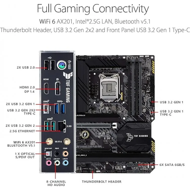 خرید مادربرد TUF Z590-PLUS - رم DDR4 - فرم ATX - چیپست اینتل