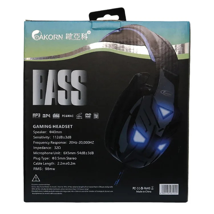 خرید هدست گیمینگ AKORN OK6000 - آبی