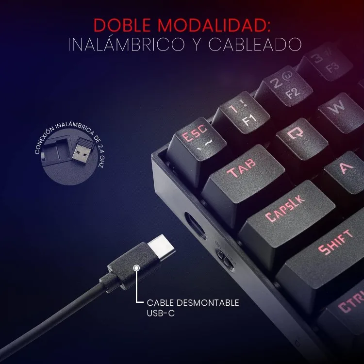 خرید کیبورد Redragon Deimos - بی سیم - سوییچ مکانیکی قرمز
