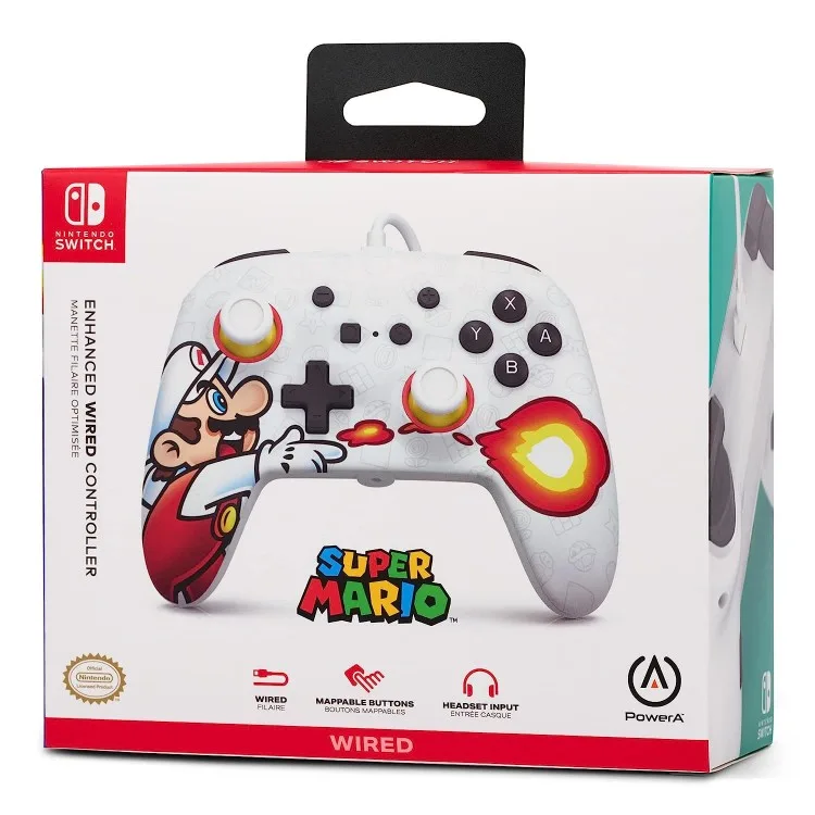 خرید کنترلر PowerA Enhanced نینتندو سوییچ - طرح Fireball Mario