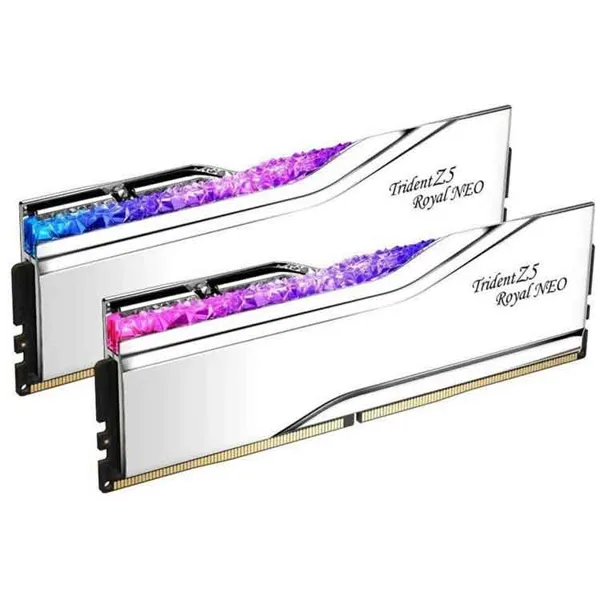 خرید رم G.Skill Trident Z5 Royal Neo DDR5 - ظرفیت 32 گیگابایت - دو کاناله - AMD EXPO - سرعت 6400 مگاهرتز - CL30 - نقره ای
