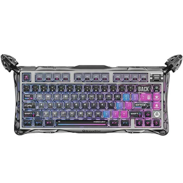 خرید کیبورد GravaStar Mercury K1 Pro - بی سیم - سوییچ مکانیکی خطی با قابلیت تعویض سریع - نسخه ویژه Cyberpunk
