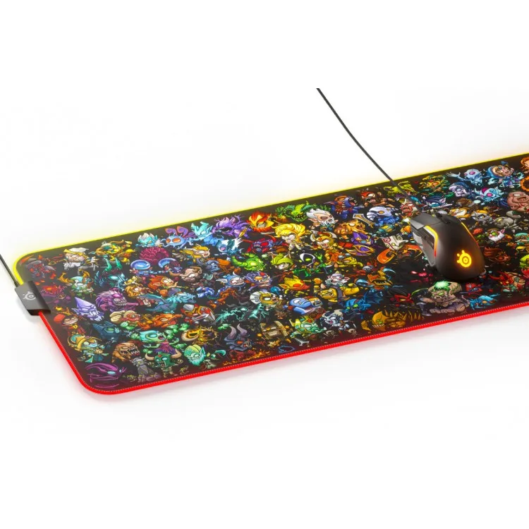 خرید موس پد SteelSeries QcK Prism RGB - نسخه بازی DotA 2 سایز XL