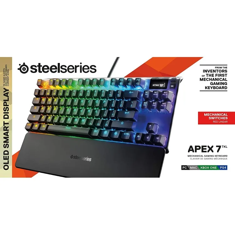 خرید کیبورد SteelSeries Apex 7 TKL - سوییچ آبی