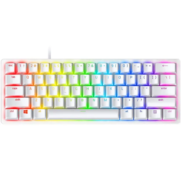 خرید کیبورد Razer Huntsman Mini - سوییچ بنفش - رنگ Mercury White