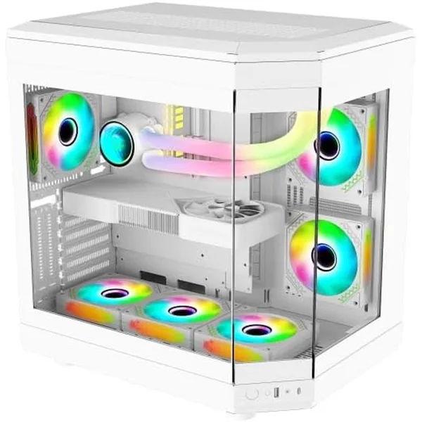خرید کیس کامپیوتر WJ Coolman Y40 6F UNI - شاسی مید تاور - سفید