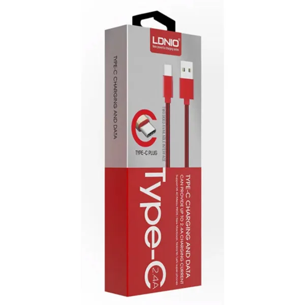 خرید کابل USB تایپ سی LDNIO - قرمز