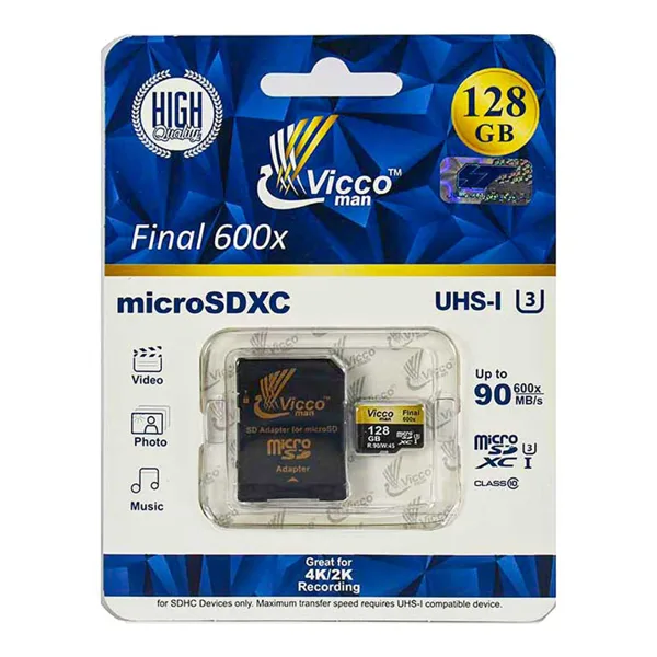 خرید کارت میکرو اس دی Vicco Man - ظرفیت 128 گیگابایت