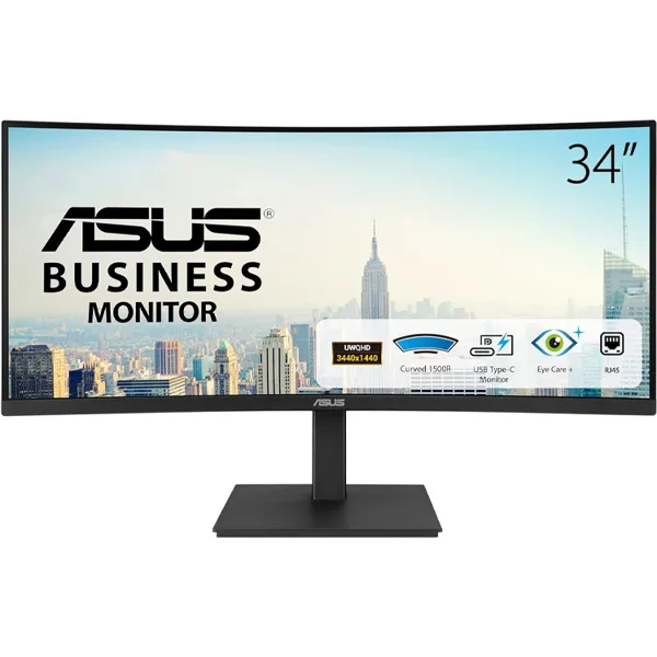 خرید مانیتور Asus VA34VCPSN - کیفیت UWQHD - خمیده - سایز 34 اینچ