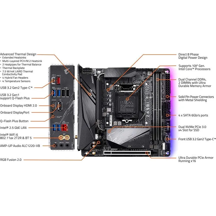 خرید مادربرد Aorus Z490I Ultra - فرم مینی ITX - چیپست اینتل