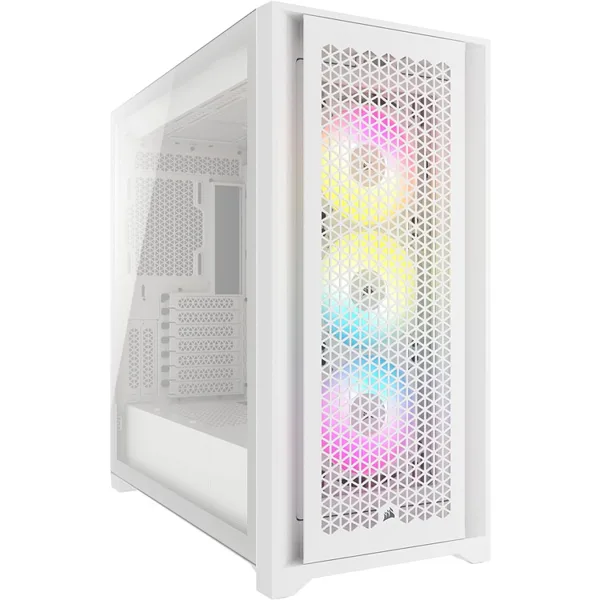 خرید کیس کامپیوتر Corsair iCue 5000D Airflow TG - شاسی مید تاور - سفید