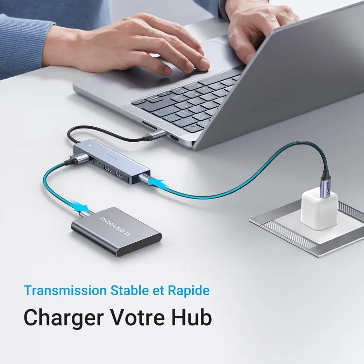 خرید هاب UGREEN تبدل USB-C به چهار پورت USB 3.0