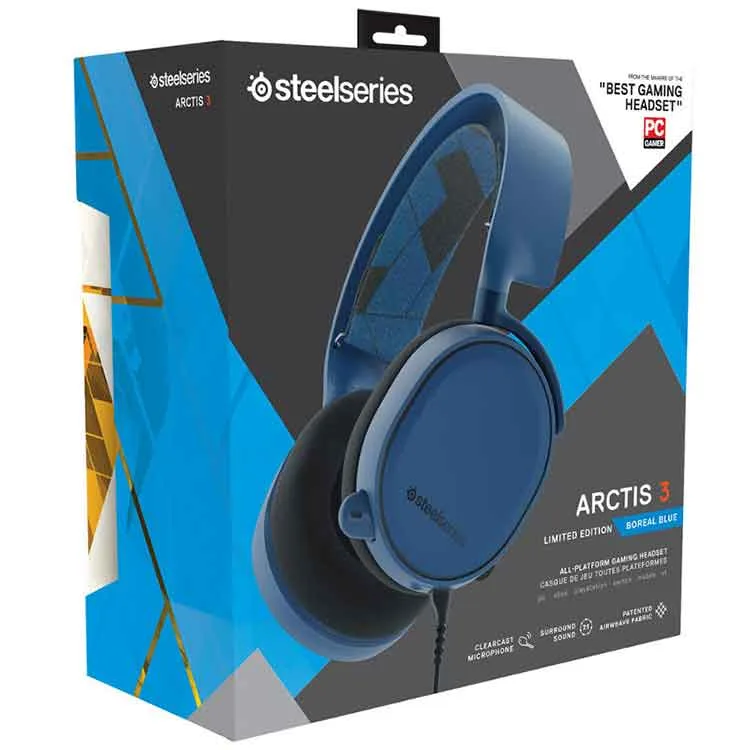 خرید هدست گیمینگ SteelSeries Arctis 3 نسخه محدود - طرح Boreal Blue